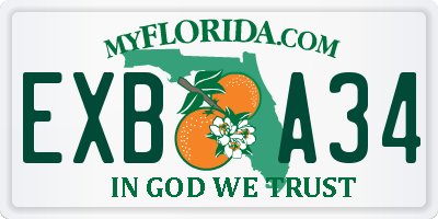 FL license plate EXBA34