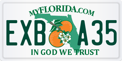 FL license plate EXBA35