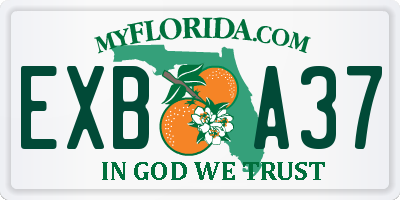 FL license plate EXBA37