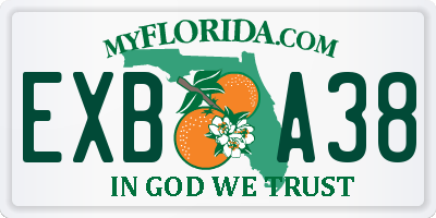 FL license plate EXBA38