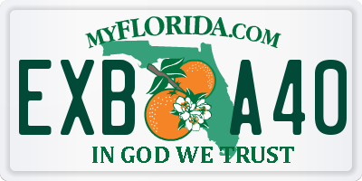 FL license plate EXBA40