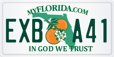 FL license plate EXBA41