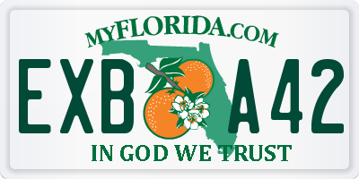 FL license plate EXBA42