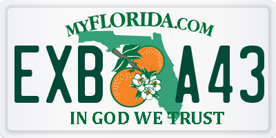 FL license plate EXBA43
