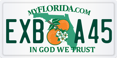 FL license plate EXBA45