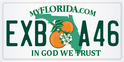 FL license plate EXBA46