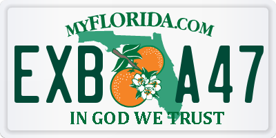 FL license plate EXBA47