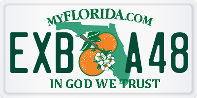 FL license plate EXBA48