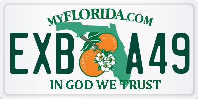 FL license plate EXBA49