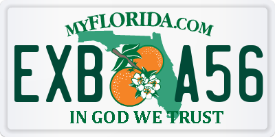 FL license plate EXBA56