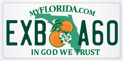 FL license plate EXBA60
