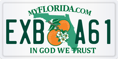FL license plate EXBA61