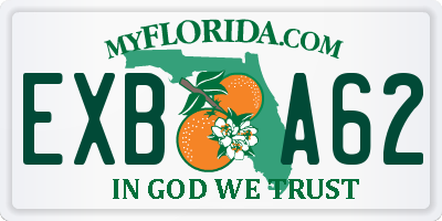 FL license plate EXBA62