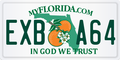 FL license plate EXBA64