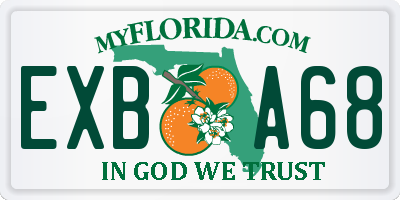 FL license plate EXBA68