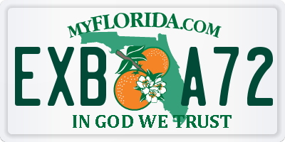 FL license plate EXBA72