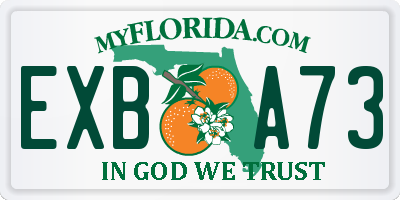 FL license plate EXBA73