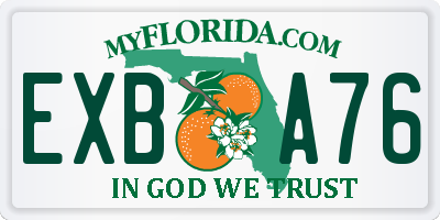 FL license plate EXBA76