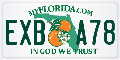 FL license plate EXBA78