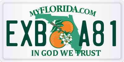 FL license plate EXBA81