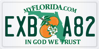 FL license plate EXBA82