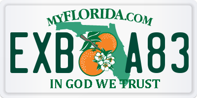 FL license plate EXBA83
