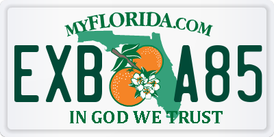 FL license plate EXBA85