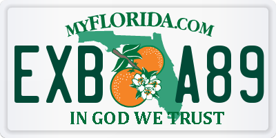 FL license plate EXBA89