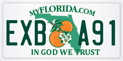 FL license plate EXBA91