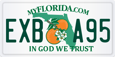 FL license plate EXBA95