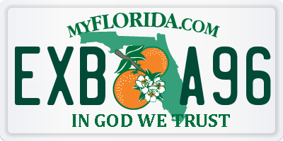 FL license plate EXBA96