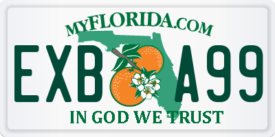FL license plate EXBA99