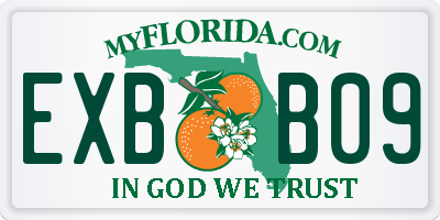FL license plate EXBB09