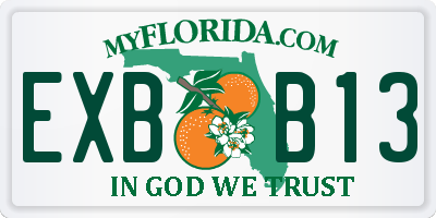 FL license plate EXBB13