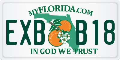 FL license plate EXBB18