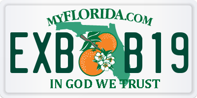 FL license plate EXBB19