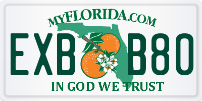 FL license plate EXBB80