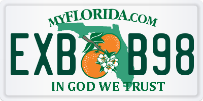 FL license plate EXBB98