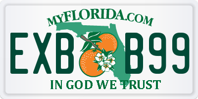 FL license plate EXBB99