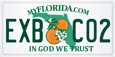 FL license plate EXBC02