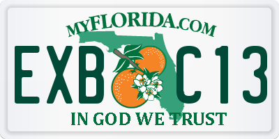 FL license plate EXBC13