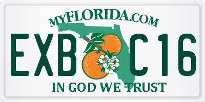 FL license plate EXBC16