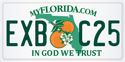 FL license plate EXBC25