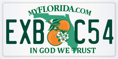 FL license plate EXBC54