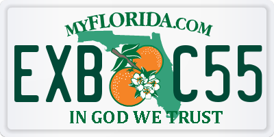 FL license plate EXBC55