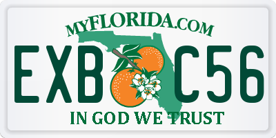 FL license plate EXBC56