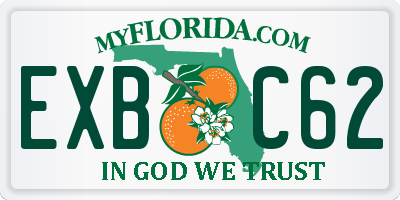 FL license plate EXBC62