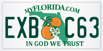 FL license plate EXBC63