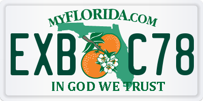 FL license plate EXBC78