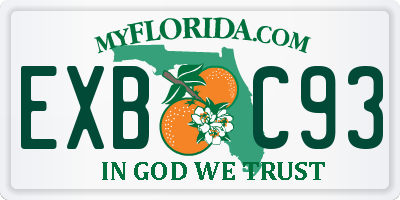 FL license plate EXBC93